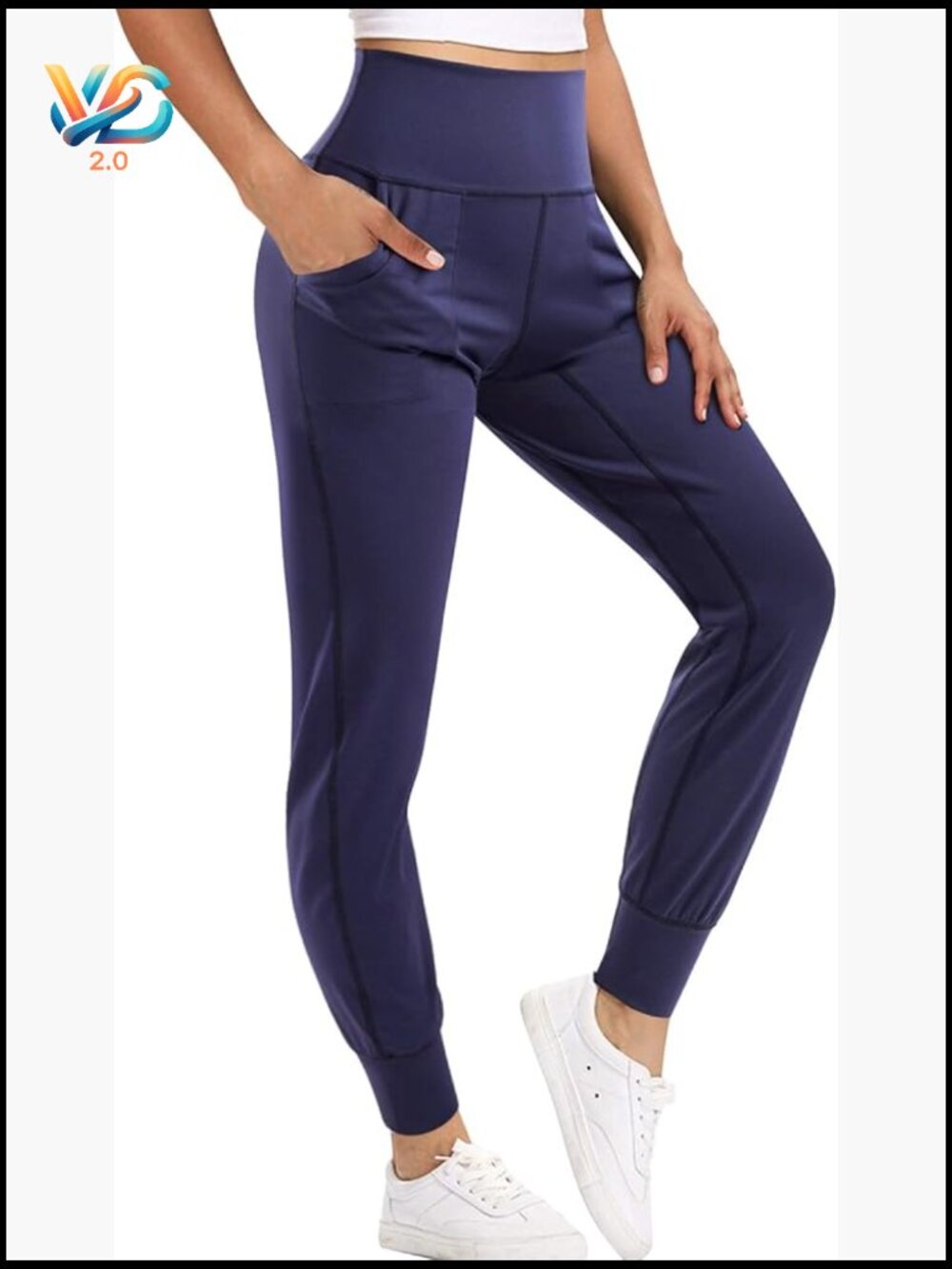 High Waisted Jogger Pants with Pockets Tapered Casual Lounge Track Pants Loose